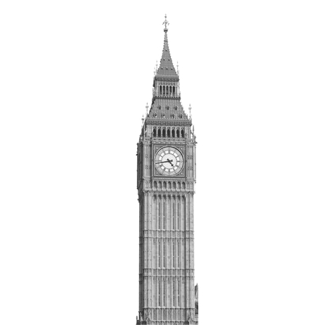 Carta Da Parati Adesiva Fotografica  - Big Ben - Dimensioni 50 X 250 Cm