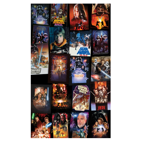 Carta Da Parati Adesiva Fotografica  - Collage Di Poster Di Star Wars - Dimensioni 120 X 200 Cm