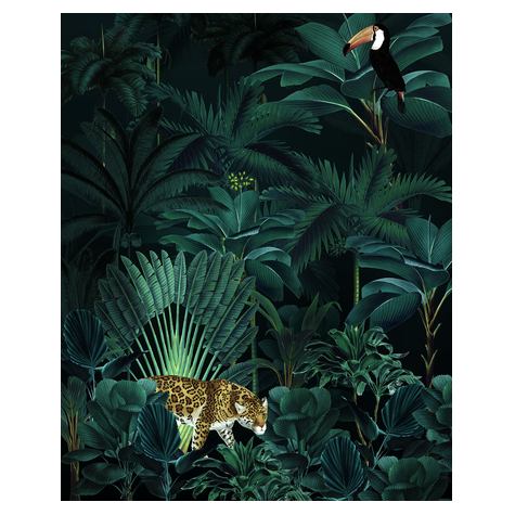 Carta Da Parati Adesiva Fotografica  - Jungle Night - Dimensioni 200 X 250 Cm