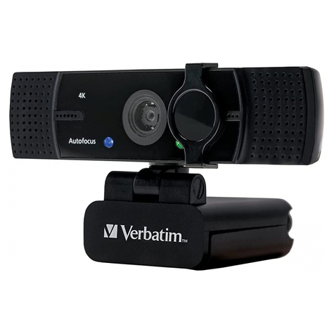 Webcam Verbatim Con Doppio Micro Awc-03 Ulrta Hd 4k Autofocus Al Dettaglio 49580