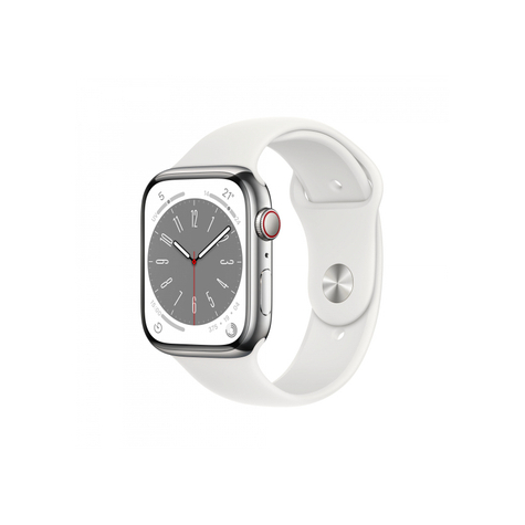 Apple Watch Series 8 Gps+Cellular 45mm Argento Acciaio Bianco Sport Mnke3fd/A