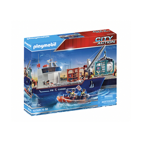 Playmobil City Action - Grande Nave Container Con Barca Doganale (70769)