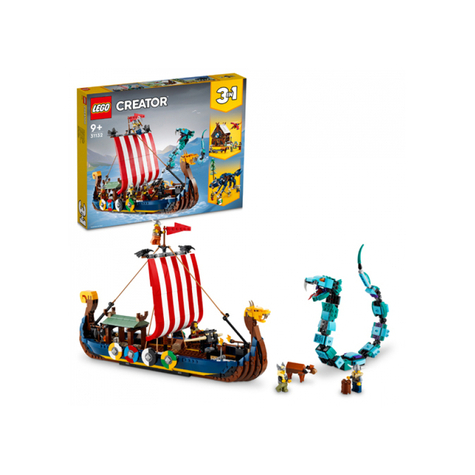 Lego Creator - Nave Vichinga Con Serpente Di Midgard 3in1 (31132)