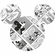 Carta Da Parati/Tatuaggio Murale In Tessuto Non Tessuto Autoadesivo - Mickey Head Comic Cartoon - Dimensioni 125 X 125 Cm