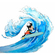 Carta Da Parati Adesiva Fotografica  - Mickey Surfing - Dimensioni 300 X 280 Cm